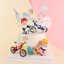 Birthday Cake Decoration Swing Piece Nets Red Creativity Scooter Boys Girls Dress Children Sports Baking Inserts Cards