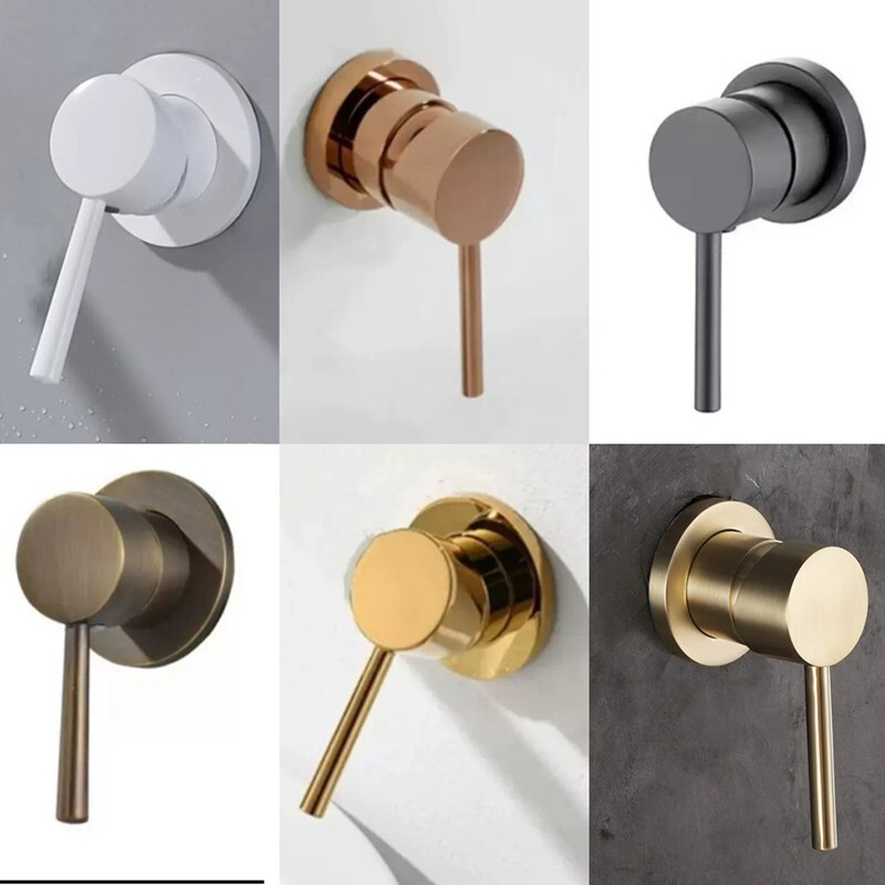 Concealed Embedded Valve Body, All-Copper Hot and Cold Mixing Valve Switch, Straight Handle, Shower Embedded Box, One Inlet and One Outlet Main Body