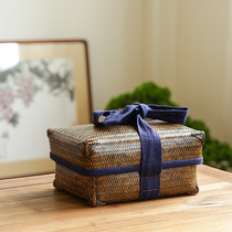 Japanese-style bamboo tea ware storage bag portable handle tea bag lacquer basket finishing box handcraftsman tea ceremony zero match