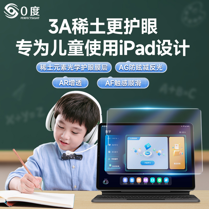 0-Degree Suitable Tempered Glass Screen Protector for iPad Pro iPad 11Th Generation, Children's Eye Protection, Anti-Blue Light, Nano-Texture Screen Protector, Full Coverage Ar High-Definition Film for iPad Air/Mini6