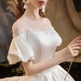 Свадебное платье с пузырчатым рукавом 2020 Новое атлас невеста - тонкий темперамент, простой трейлер супер бессмертный фантазия мечты