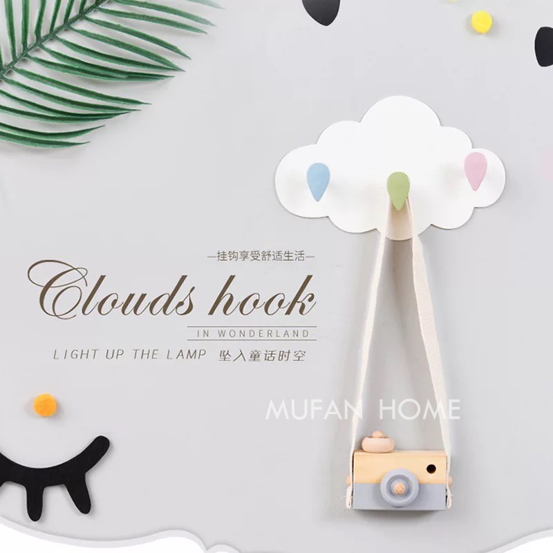 2 Nordic clouds traceless hook sticky hook behind the cabinet bathroom door nail-free sticky hook plastic