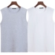 Áo 2 dây cotton không tay nam cổ tròn áo thun rộng cộng với phân bón XL áo khoác bóng rổ - Áo vest cotton áo lông cừu
