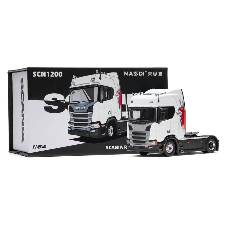 1:64 Maxisi Scania R500 Truck Model Alloy Engineering Vehicle Collectible Display Piece