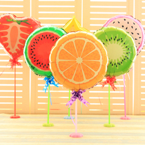 Childrens birthday banquet table layout supplies baby full moon 100 days decoration cartoon fruit balloon table floating