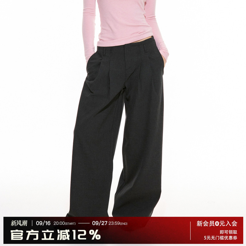 Archivum Retro Loose Pleated Silhouette Slimming Good Fit Casual Straight-Leg Pants Trousers Suit Pants Versatile Archivum Retro Loose Pleated Silhouette Slimming Good Fit Casual Straight-Leg Pants Trousers Suit Pants Versatile