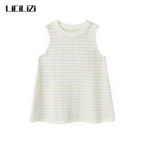 LiCiLiZi girl white vest wear spring and autumn suspenders baby student thin sleeveless sweater