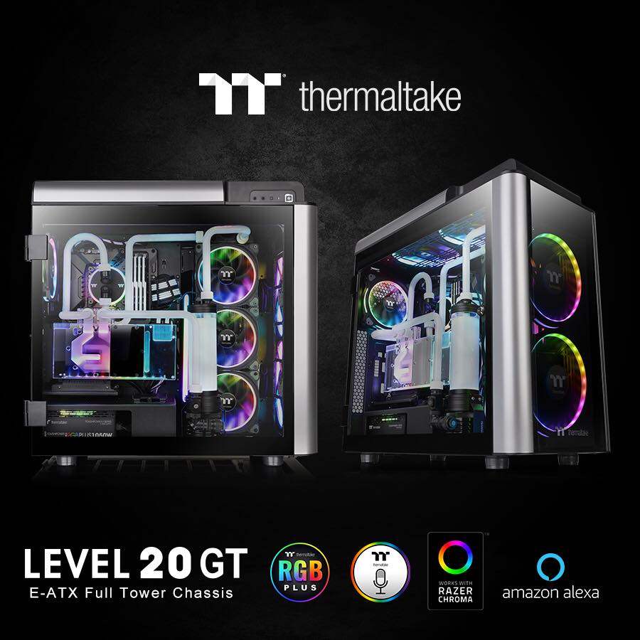 Tt desktop computer water-cooled gaming chassis Level 20 GT RGB Plus ARGB full tower side transparent glass