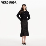 Vero moda, трикотажный летний элегантный свитер, куртка с бантиком, в стиле Шанель