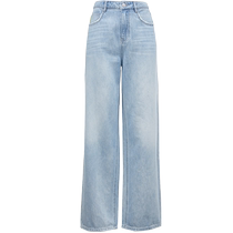 Vero Moda jeans womens 2024 spring and summer new mid-waist wide-leg frayed detail trousers