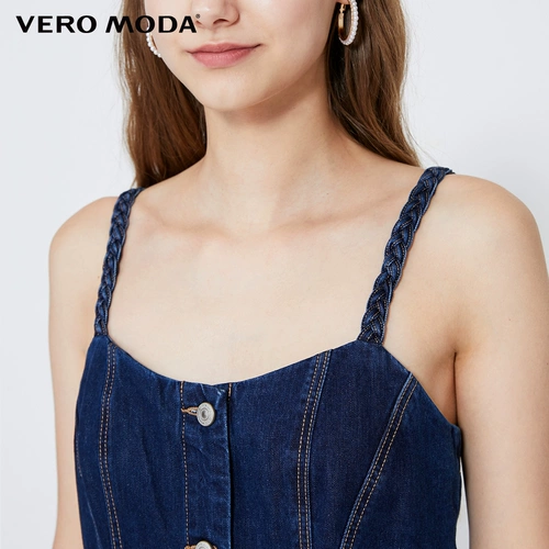 Vero moda, летнее брендовое длинное джинсовое платье, в корейском стиле, средней длины