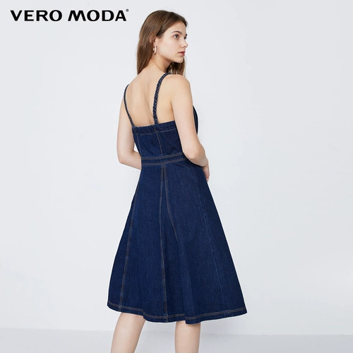 Vero moda, летнее брендовое длинное джинсовое платье, в корейском стиле, средней длины