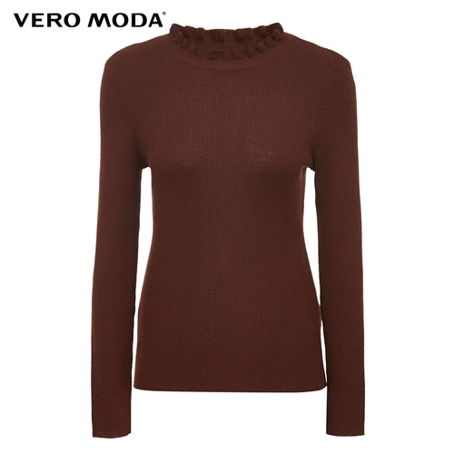 Vero Moda Зимний короткий шерстяной приятный телу трикотажный свитер, облегающий крой