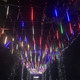 LED meteor shower lights, colorful lights, flashing lights, New Year's Eve Lantern Festival decorative lights, fake double-sided waterproof hanging tree lights, meteor tubes