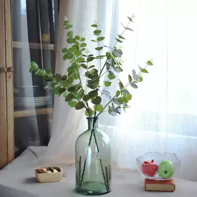 Eucalyptus leaf simulation green plant Money leaf round leaf fake flower branch Living room decoration Zen decoration Dried flower arrangement