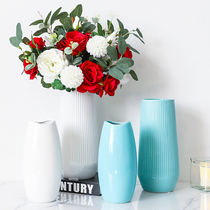 Vase Ceramic small fresh rose simple fake flower dried flower flower arrangement Flower vase Living room simulation flower home decoration