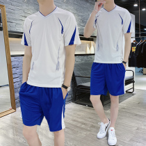 Sports suit mens summer running quick-drying gym loose casual large size two-piece set shorts Sportswear men tz