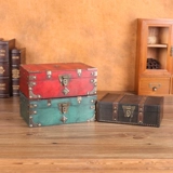 Ретро деревянная антикварная коллекционная шкатулка для сокровищ, бытовой ящик для хранения писем и документов с замком, настольный ящик для хранения паролей