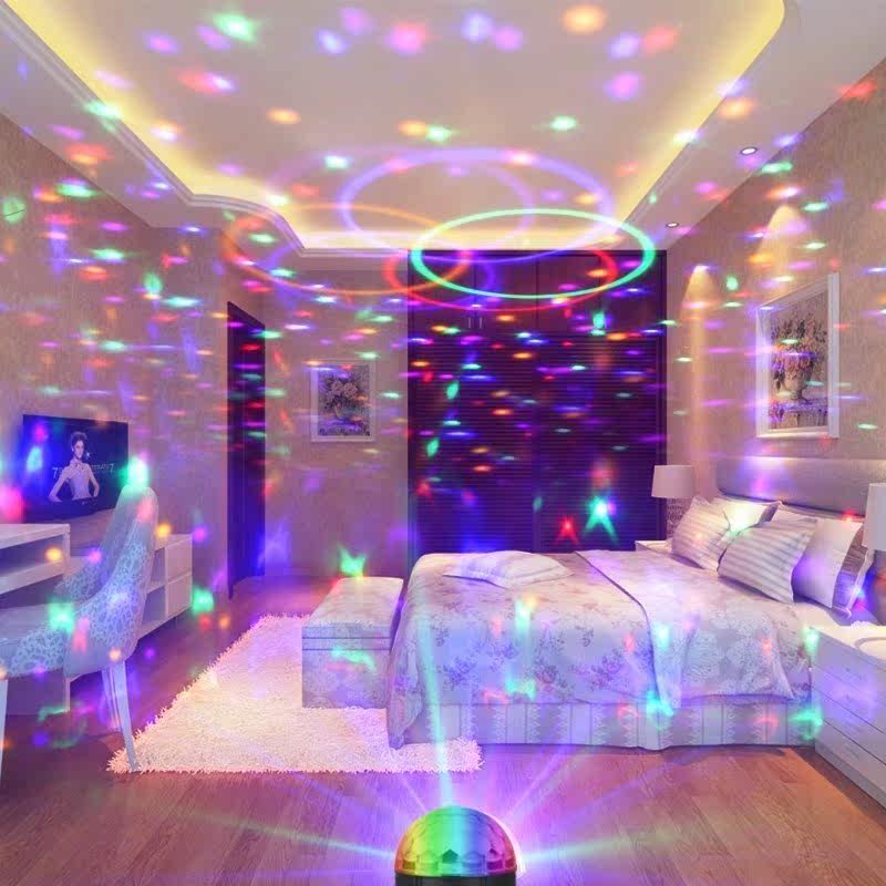 Atmosphere Lights Home Romantic Bedroom Festoon Lights 7 Color Chinese New Year Indoor revolving lights flashing lights dj discoloration