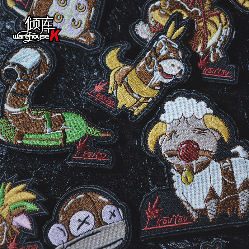 (WK dump library) Embroidery badge rank rope stumble life shake M 12 zodiac badge brooch creative fun adornment