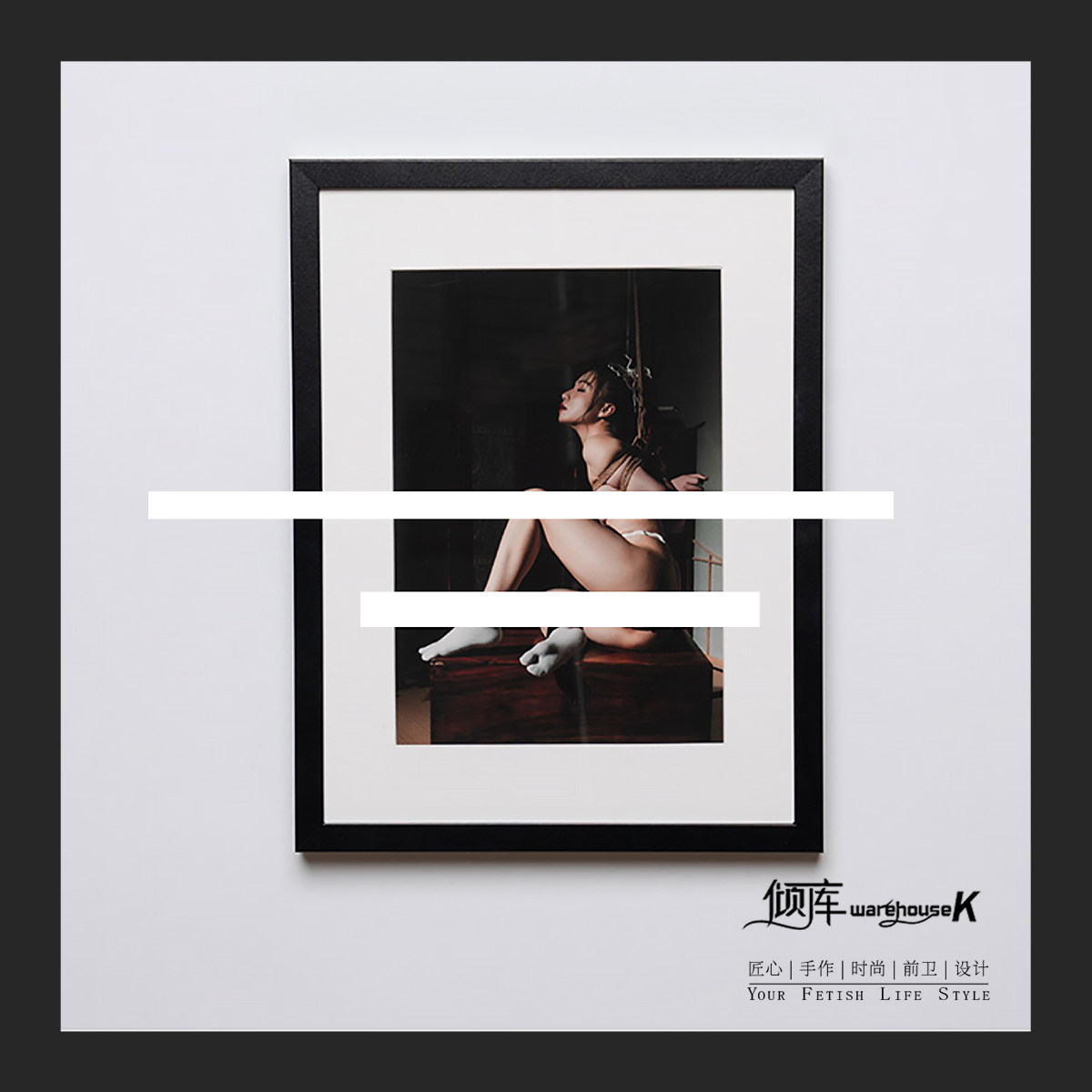 (WK dump library) gray mirror H J CHAMBER original) limited micro-spray decorative painting with photo frame