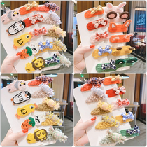 Childrens new knitted cartoon bangs clip headwear girls do not hurt hair simple hairpin baby cute top clip hair accessories