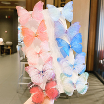 Childrens cartoon butterfly hairclip hair accessories little girl does not hurt hair net red bow bangs clip edge clip girl hairpin
