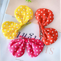 Korean bow cute wave dot hairclip girl does not hurt hair simple cartoon banghai clip edge clip child hair clip