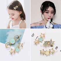 Korean simple children Japanese star bangs clip ins Net red hairclip female girl back head hair card headgear