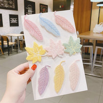 Childrens cute leaf feathers Post headwear little girl simple broken hair Post girl fresh bangs magic Post
