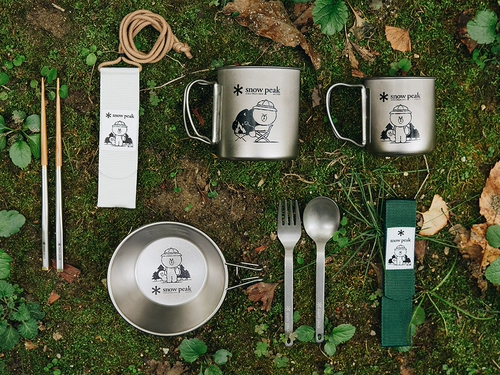 Снежный пик × Линия друзья Xuefeng Bear Bear Bear Kedo Union Titanium Cup Titanium Bowl Poor Poorpsticks