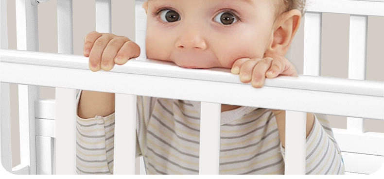 Nôi Airich Gỗ Chắc Chắn Phong Cách Châu Âu Có Thể Tháo Rời Bé BB Sơ Sinh Đa Năng Nôi Trẻ Em Ghép Giường Lớn