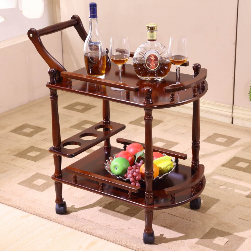 Delivery Cart Trolley Service Car Children Guest Room Bedside Shelve Resistant Dining Side Table Dessert Drinks Bag Compartment