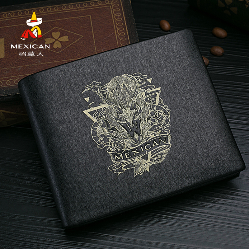 Scarecrow Wallet Twelve Zodiac Signs Men's Genuine Leather Short Wallet First Layer Cowhide Horizontal Men's Wallet Slim Style