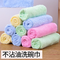 Kitchen dishwashing cloth rag household non-stick oil absorbent towel wood fiber non-stick oil linen friction cleaning towel