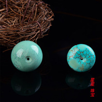 Natural raw ore turquoise high porcelain safe buckle pendant bracelet mens and womens bagels Buddha head Dragon buckle loose beads accessories