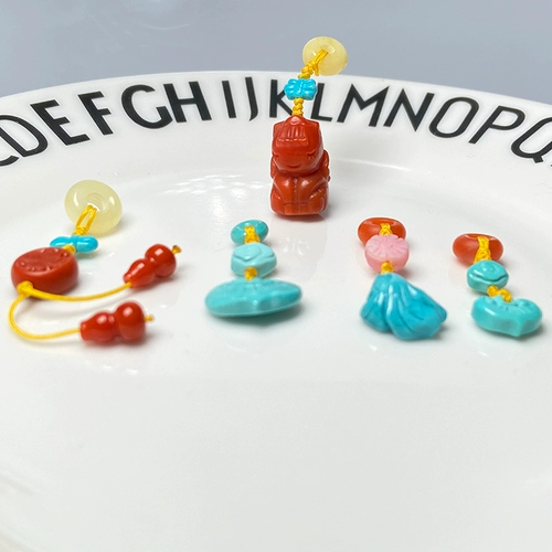 Природная руда, бирюзовые оригинальные бусины, счеты для обучения математике, подвеска, мобильный телефон, резной аксессуар, DIY