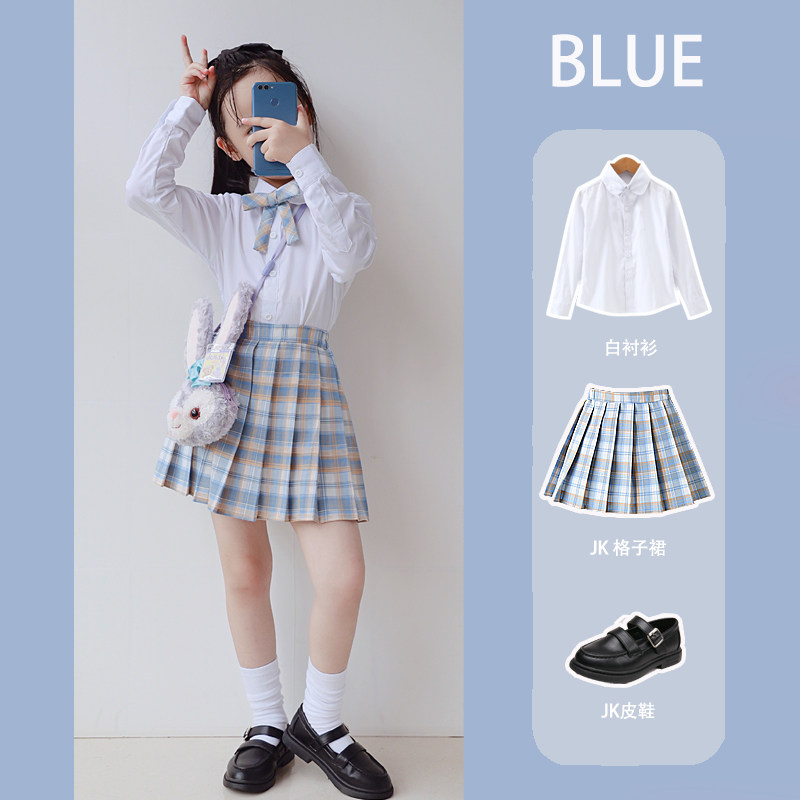 Girl Short Skirt Big Boy Autumn Dress Jk Uniform Plaid Half Body Dress Child Girl Skirt College Wind Plexu Skirt 12 years old