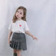 Spring and summer slim high-waisted versatility college-style suit material TB pleated skirt A-line skirt skirt short skirt pants for girls