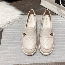 Inglées Breeze Small Leather Shoes Women White Lefu Shoes Day jk Xiaoxiang Wind single-shoe One foot pedal big code womens shoes 41 One 43