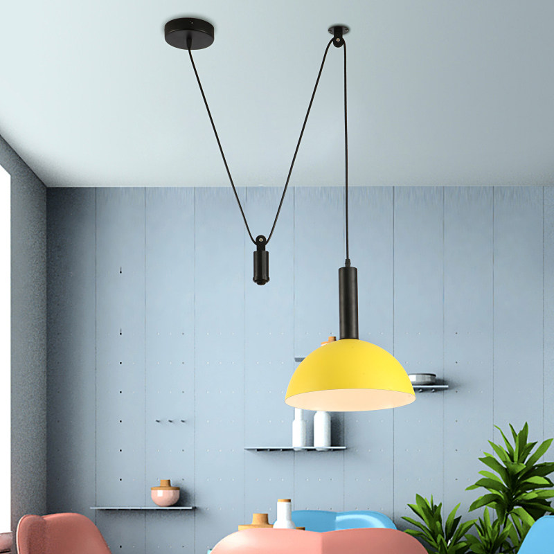 Nordic Macaron stretching and lifting simple personality meal creative room bedside desk reading telescopic adjustable chandelier