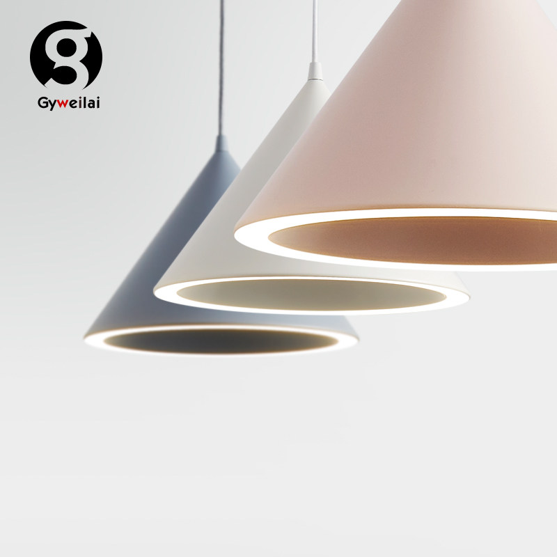 Nordic bamboo hat LED lamps modern minimalist living room bedside bedroom bar creative personality shop chandelier