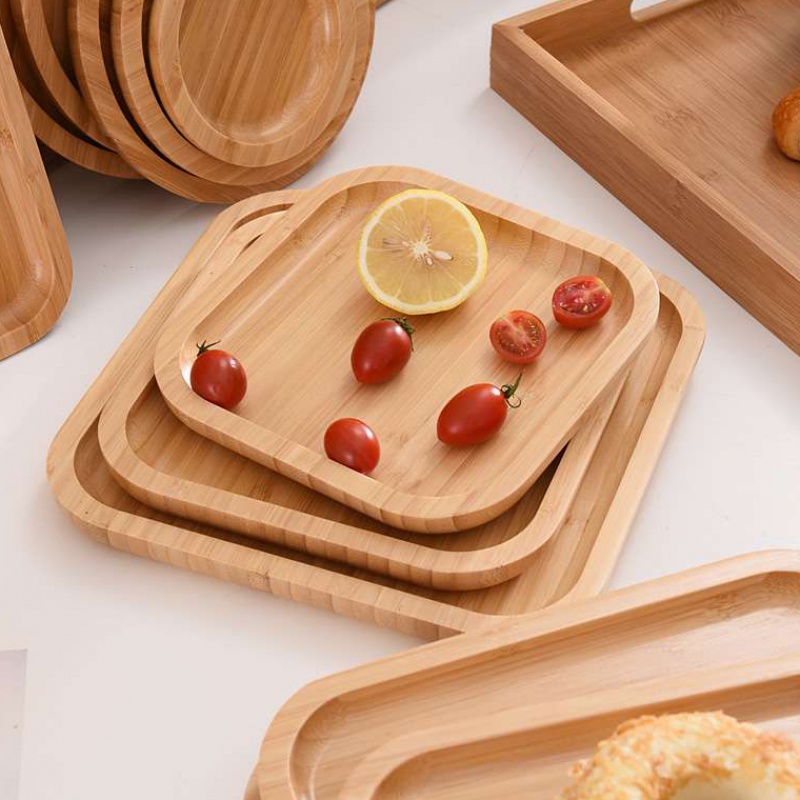 Japanese bamboo wooden tray solid wood tray rectangular cute wooden tray wooden tray disc tea tray barbecue tray