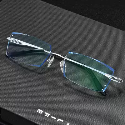 guppo pure titanium finished myopia glasses men's ultra light rimless glasses frame diamond trimming without screws astigmatism