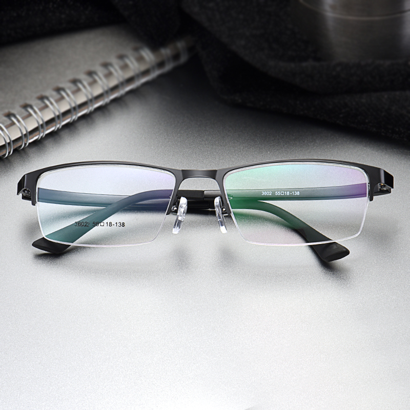 Anti-blue light radiation computer glasses men's flat mirror half-frame flat mirror with myopia glasses frame flat mirror frame female hipster