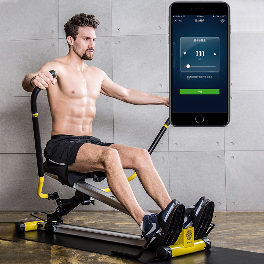 American ALVES Rowing Machine Home Folding Intelligent Suspended Self-Weight Rowing Machine Mock Twin Paddle Boating Fitness-Taobao