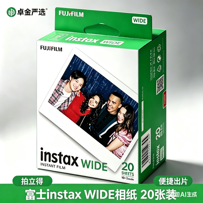Instant Film, Quick-Developing Film, Fujifilm Instax Photo Paper, Wide Film, 20-Pack, Instax Photo Paper, Genuine Product Instant Film, Quick-Developing Film, Fujifilm Instax Photo Paper, Wide Film, 20-Pack, Instax Photo Paper, Genuine Product