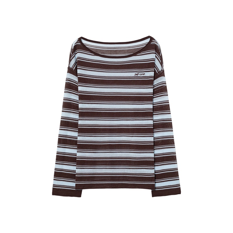 [Same Style as in the Mall] Yijia 2026 Season New Round Neck Striped Long-Sleeved Knit Sweater 1H4230491G