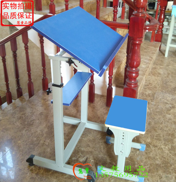 Huitong factory customized learning table Single primary and secondary school students desk lifting art table and chair Injection molding training table special price