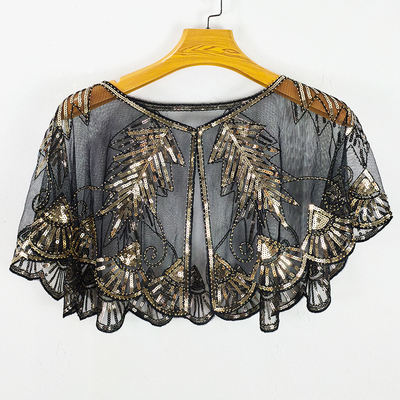 A new sequined shawl from Europe and America, a short lace waistcoat shawl for women in summer